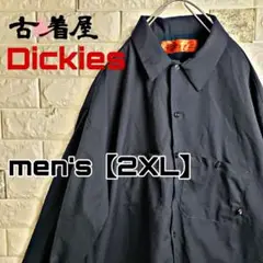 OH22【Dickies】長袖ワークシャツ【メンズ2XL】 ネイビー