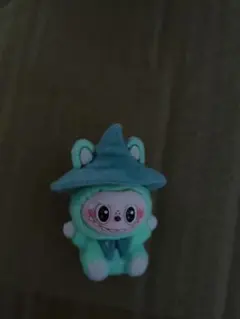 ミントグリーンのカエル帽子ぬいぐるみ