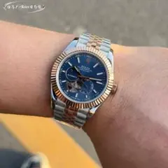 ROLEX 自動巻き時計 青色ダイヤル