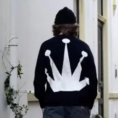 新品STUSSY BENT CROWN SWEATER セーター 黒 XL