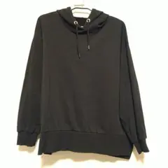 ワールド系 サイドスリット パーカー フード ゆったり L ブラック 黒