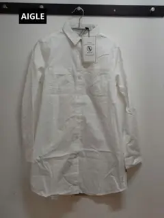 新品未使用 AIGLE ホワイト 長袖シャツ M[FF]