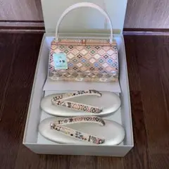 新品未使用　正絹高級西陣帯地　草履 バッグ フォーマル 成人式　結婚式　入学式