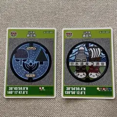 山形県　新庄市　酒田市　マンホールカード　2種類セット　匿名配送