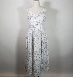laura ashley ローラアシュレイ ロングワンピース L 花柄 白 紫