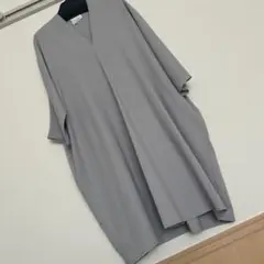 グレー Vネック 七分袖 チュニック