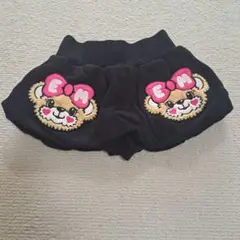 Earth Magic クマ刺繍 ボトムス 黒