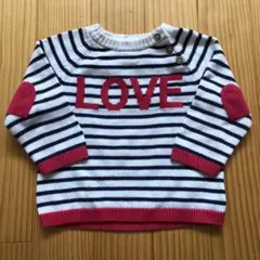 H&M ストライプ ニットセーター LOVE ハート