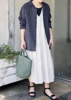 ネストローブ♡リネンタックノースリーブ2wayワンピース