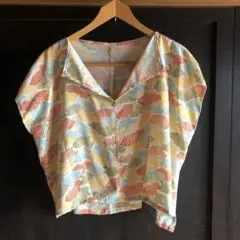 着物リメイク　スラッシュあきブラウス