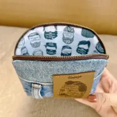 髭おじ推しデニムポーチ【ハンドメイド】