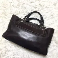 CELINE ブギーバッグ ブラウン 黒茶 レザー ハンドバッグ トートバッグ