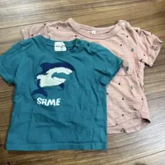 BACK & FORTH サメ刺繍 Tシャツ 80サイズ 2枚セット