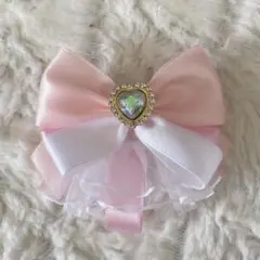 ぬいぐるみ リボン 服 ピンク 白 フリル ハンドメイド