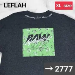 美品 LEFLAH レフラー バンダナ プリント ロゴ T シャツ XL グレー