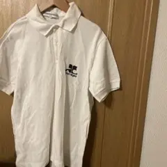 courrèges homme ロゴ　ポロシャツ Sサイズ ホワイト　シンプル