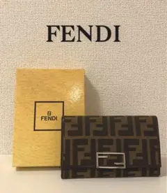 【未使用】FENDI フェンディ 長財布 ズッカ柄 ブラウン