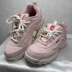 FILA フィラ　ピンク スニーカー　幸せを運ぶてんとう虫　２４センチ