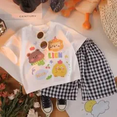 動物プリント Tシャツとショートパンツ セット 100cm~