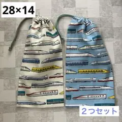 縦長巾着袋　給食袋　２つセット　(5) ハンドメイド