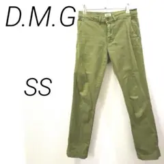 D.M.G スキニーパンツ　グリーン　無地　タイト　春秋　デニム