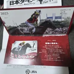 【使用済】日本ダービー優勝馬QUOカード 台紙＆当選通知付き セット