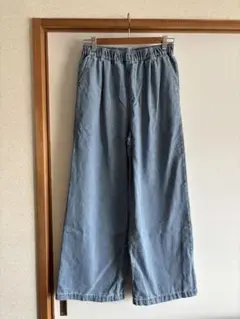 【新品】ウォッシュ加工セミワイドストレートブルーデニム