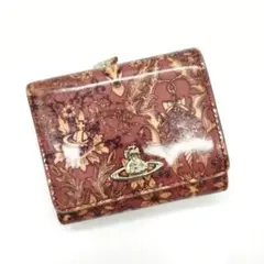 美品 Vivienne Westwood 花柄 三つ折り財布 動物 オーブ