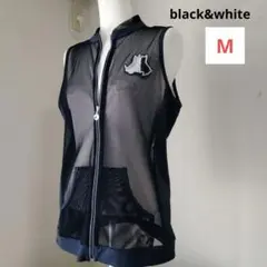 ブラックアンドホワイト♡ メッシュベスト♡M　ゴルフ/スポーツ /テニス