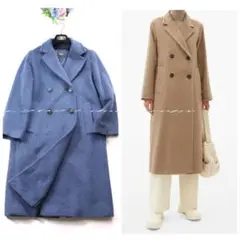 【極上品】️ MaxMara ピュアウール アルパカブレンド 美しいコート ブルー