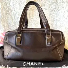 ★美品★ CHANEL レザー ココマーク ハンドバック ブラウン シルバー金具