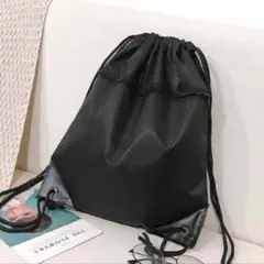 新品未使用　ナップザックM　無地　黒｜部活・水泳に使える　Y2K　ノームコア