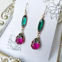 カラフルな雫のピアス1
