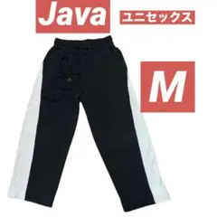 大人気Javaジャバ ユニセックス　ルーズシルウェットスウェットパンツMブラック