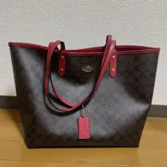 COACH コーチ シグネチャー トートバッグ PVC チャーム付き