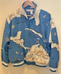 VINTAGE blouson PRESTON YORK 台湾製　総柄　マリン柄