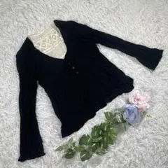 【LiV LOS ANGELES】長袖カットソー　『S』　バックレース　ブラック