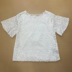grove トップス　ホワイトレース　フレアスリーブ M