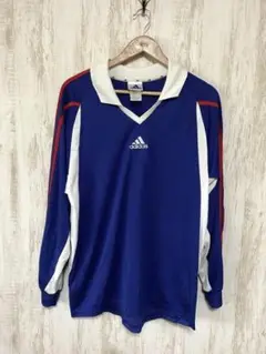 adidas アディダス 90s 00s ヴィンテージ トリコロール L 青