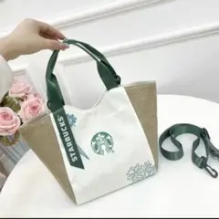 スタバ日本未発売トートバック ショルダーバッグ 磁石止め式 ホワイト