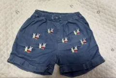 ミキハウス 刺繍デニムハーフパンツ 110サイズ