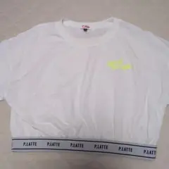 P.LATTE クロップドTシャツ ホワイト