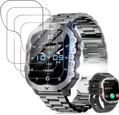 4枚　fusho ‎PA02 スマートウォッチ 2.0 インチ 保護フィルム