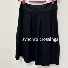 未使用【synchro crossings】フレアスカート　ブラック　フォーマル