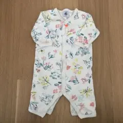 プチバトー　花柄ベビーパジャマ 3ヶ月/60cm