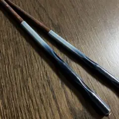 木製菜箸 青と白のグラデーション
