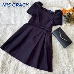 【美品】M'S GRACY ベルト付き ワンピース 38