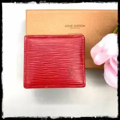 【Louis Vuitton】 エピ ポルトモネボワット コインケース レッド