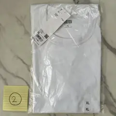 ユニクロ　クルーネック　Tシャツ　白　XL 半袖　新品　②