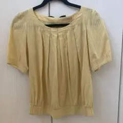 Ray BEAMS バックリボン半袖イエロー　カットソーブラウス　Tシャツ